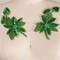 2 Pieces Grass Green Sequin Flower Patch Iron On Applique with Stem and Leaf